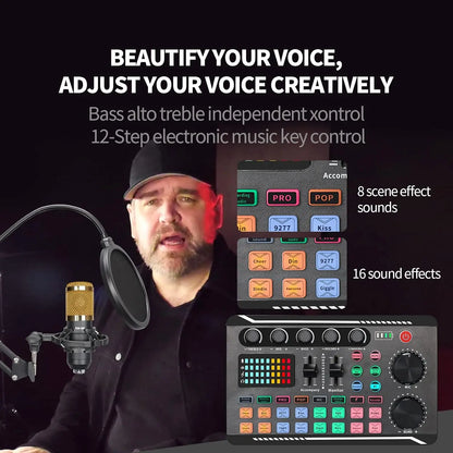 Live Podcast Equipment Set, with BM800 studio microphone, audio