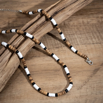 KunJoe 2pcs/set Vintage Natural Soft Clay Beads Bracelet Necklace