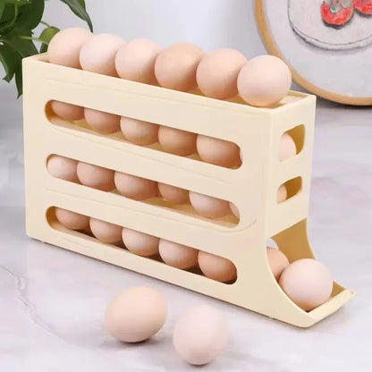 Refrigerator Egg Storage Box 4 Layers Automatic Rolling Egg