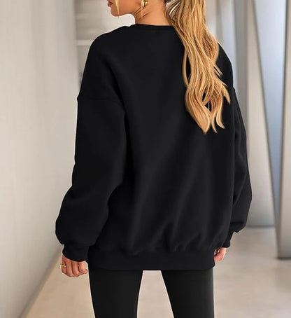 Plus Size Solid Color Sweatshirt, Casual Long Sleeve Crew Neck