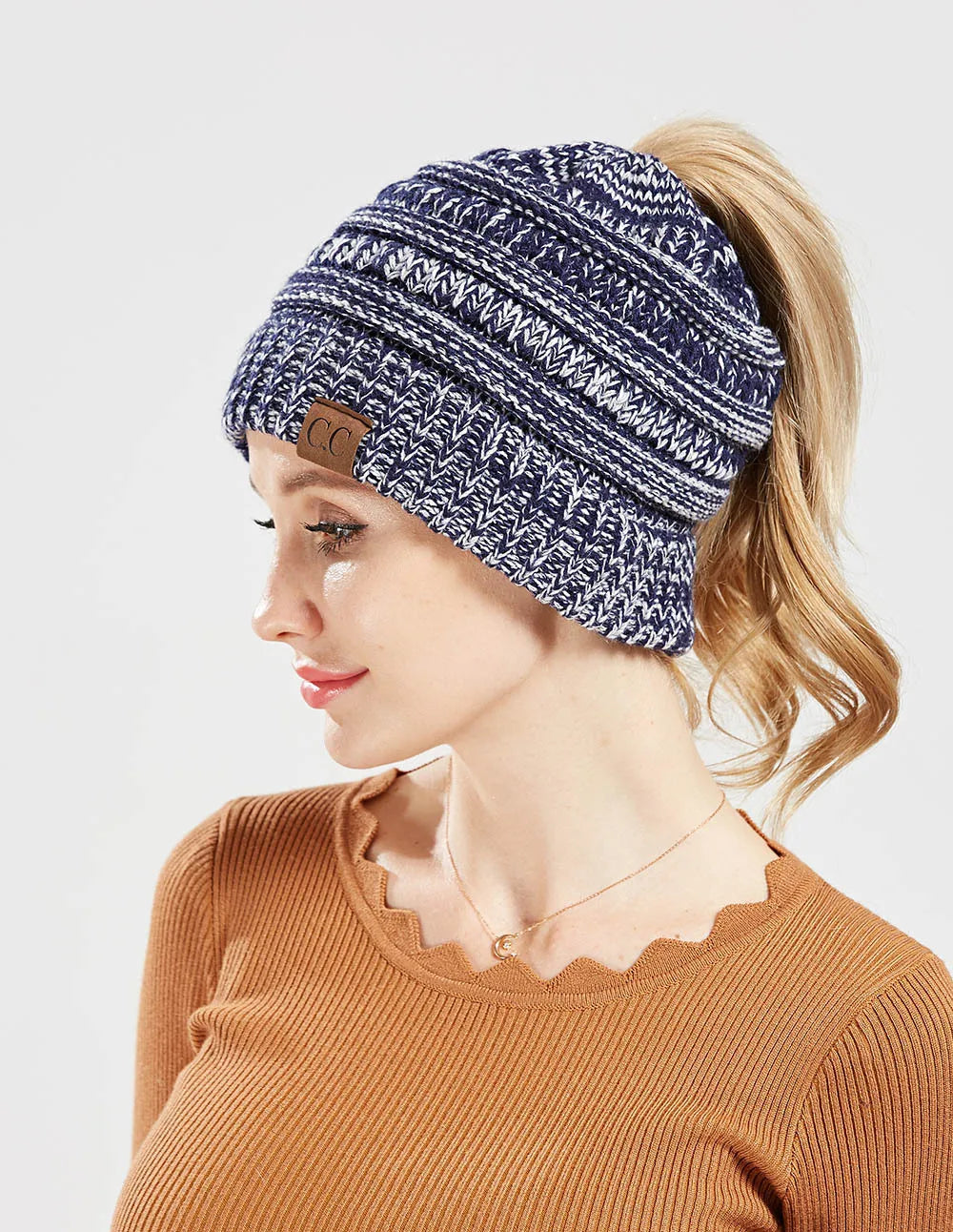 New Outdoor Warm Winter Woolen HatsAcrylic Open Horsetail