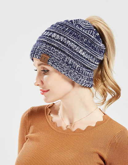 New Outdoor Warm Winter Woolen HatsAcrylic Open Horsetail