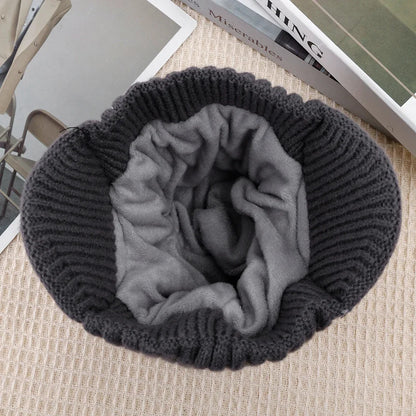 New Outdoor Women Men Winter Knitted Hat Plush Warm Peaked