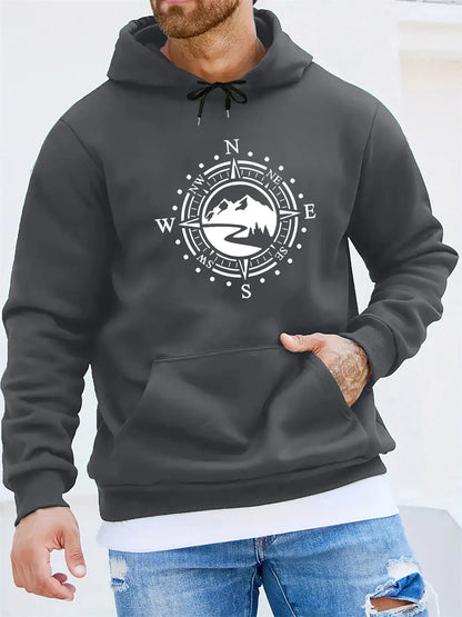 Men's autumn and winter casual fashionable loose hooded