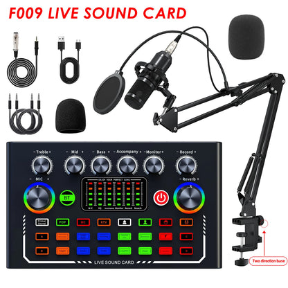 Live Sound Card Podcast Equipment With BM-800 Microphone