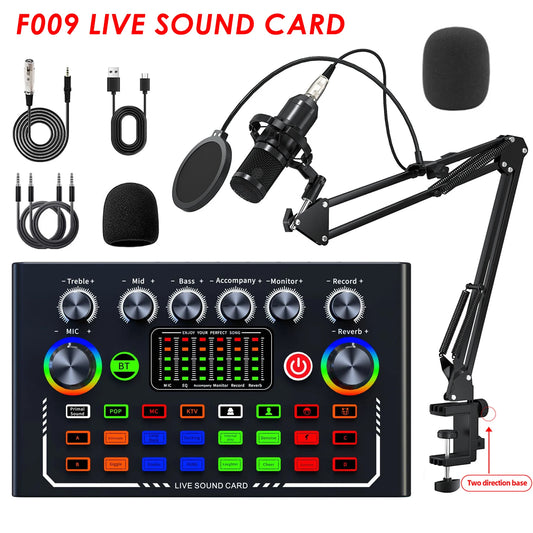 Live Sound Card Podcast Equipment With BM-800 Microphone
