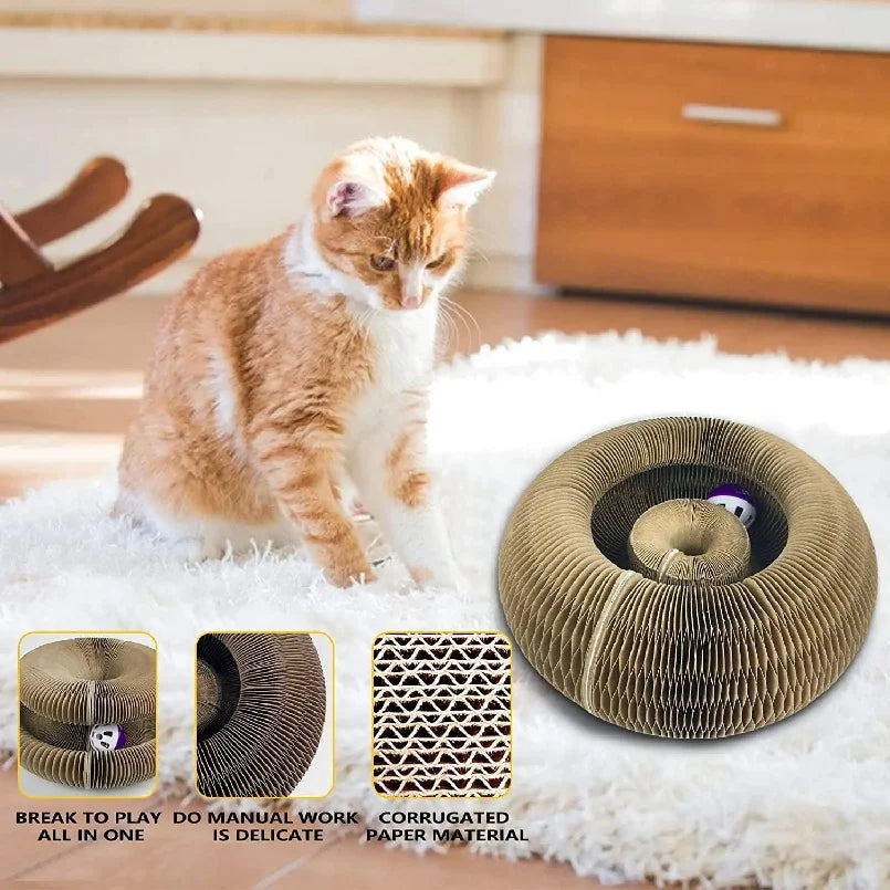 Kitten Curl Toy Foldable Magic Organ Cat Scratching Board
