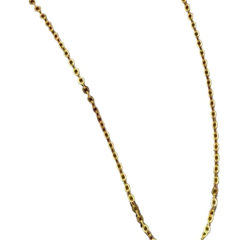 Exquisite Gold Plated Stainless Steel Thin Chain Necklace Freshwater