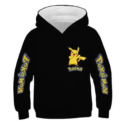 New Autumn 4-14 Years Kids Cotton Pokemon Hoodies Pikachu