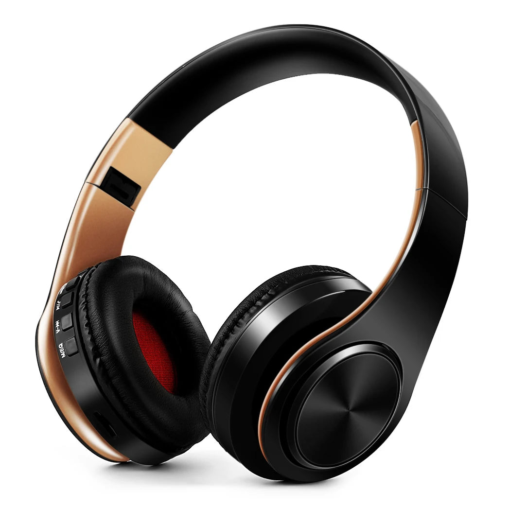 Men Gift Gold Wireless Headphones Bluetooth Earphone Stereo