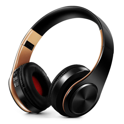 Men Gift Gold Wireless Headphones Bluetooth Earphone Stereo