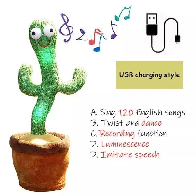 A Talking Cactus Toy That Can Be Charged Recorded and Repeated