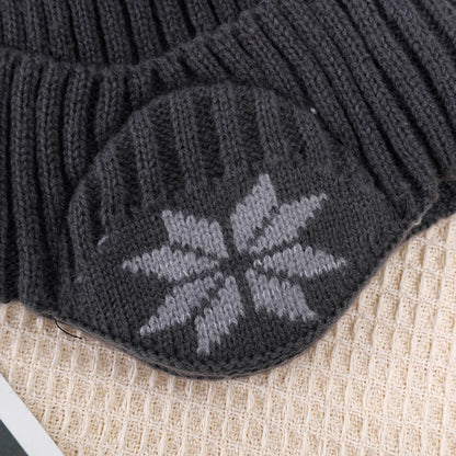 New Outdoor Women Men Winter Knitted Hat Plush Warm Peaked