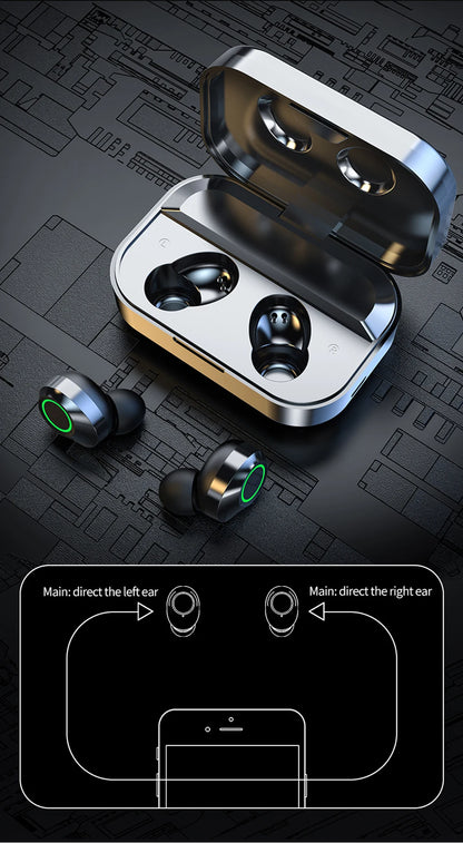 New TWS Wireless Bluetooth Earphones Sport Stereo Headphones