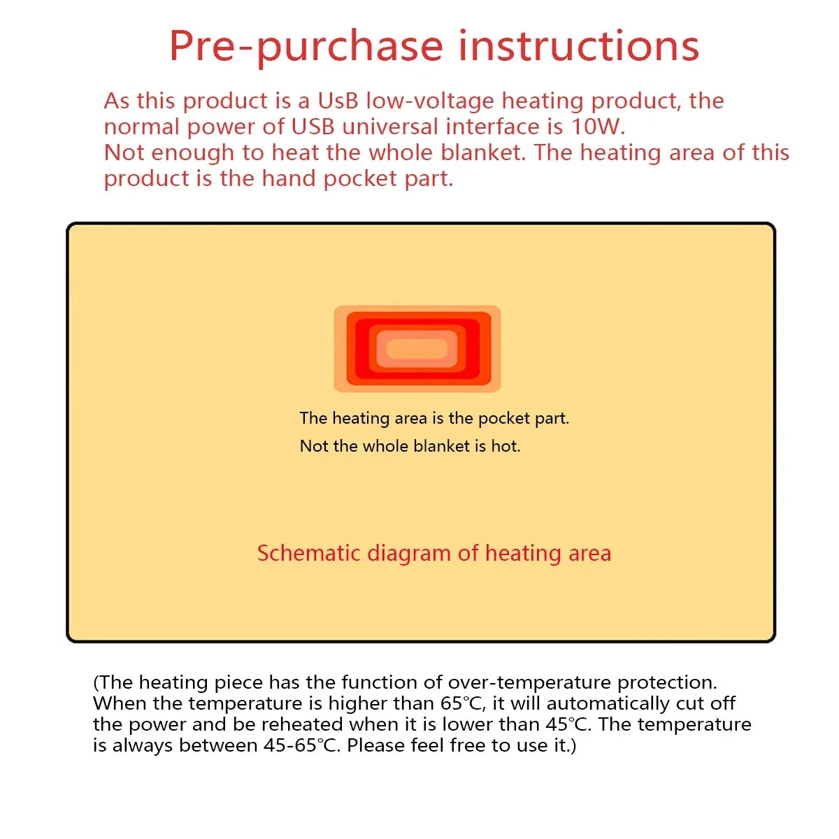 Electric Heater Blanket USB Cordless Heated Blanket Washable