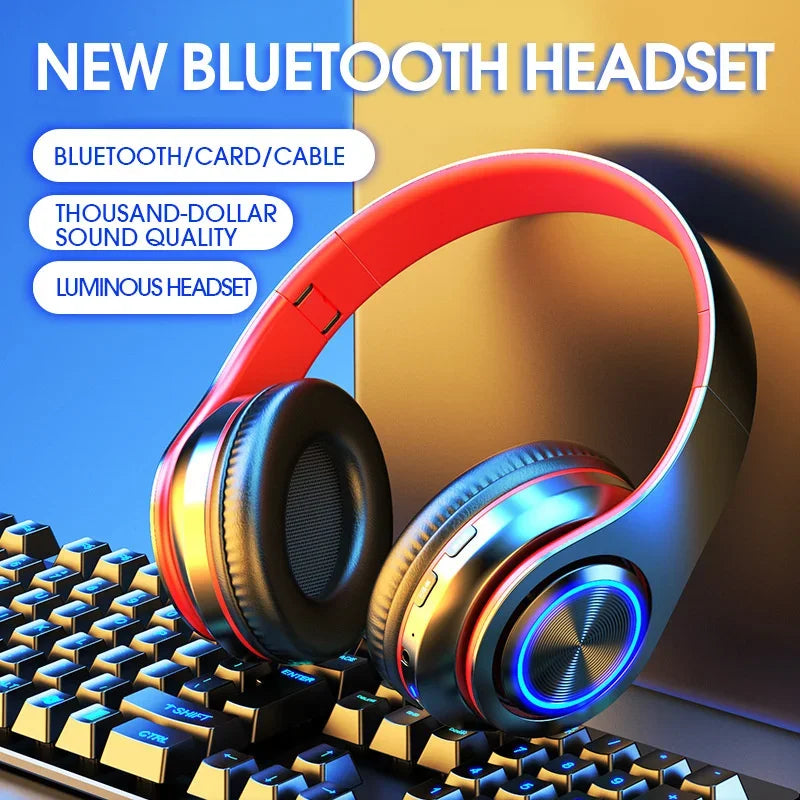 Foldable Bluetooth Headsets  Wireless Headphones With Mic Stereo