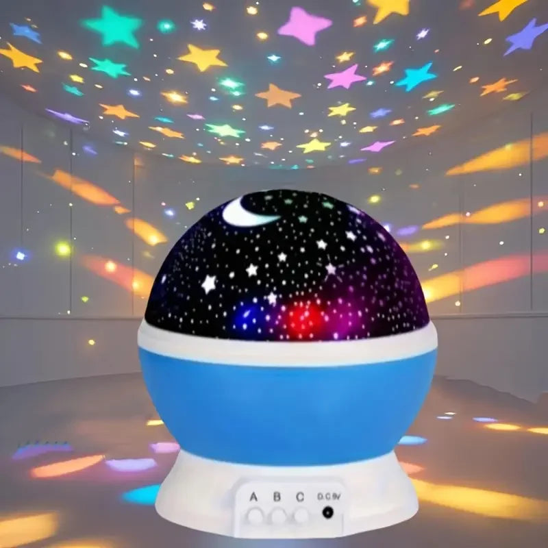USB powered starry night light projector with moon and stars