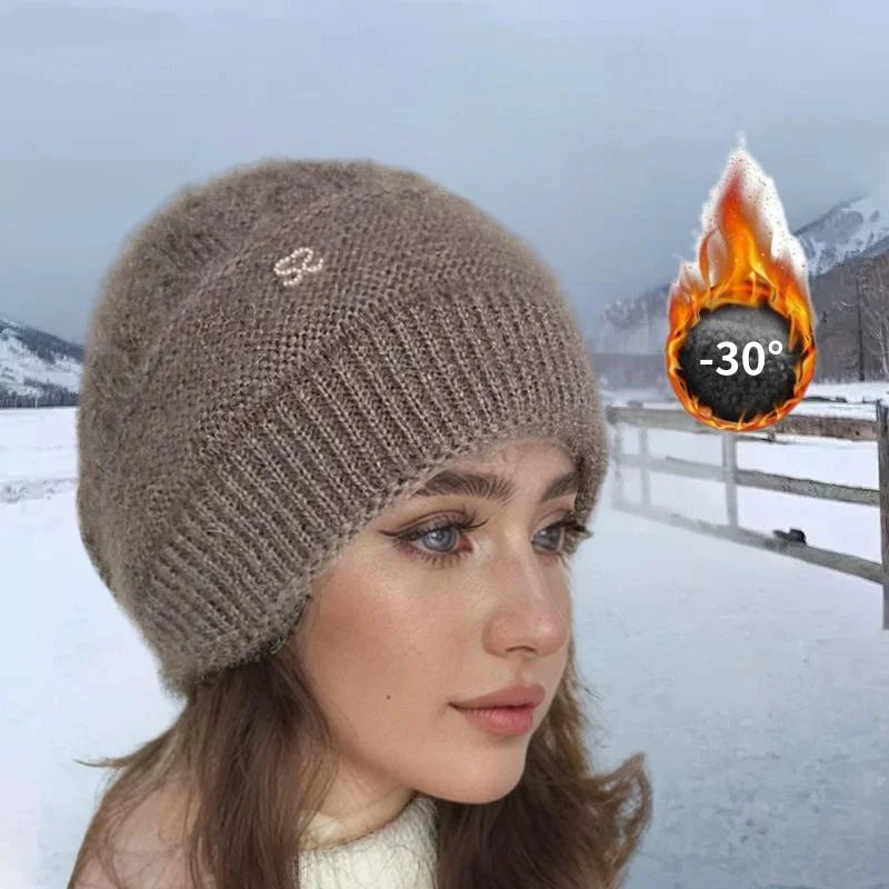 New Women Winter Hat Warm Ear Protection Knit Hats Thicken