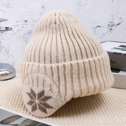 New Outdoor Women Men Winter Knitted Hat Plush Warm Peaked