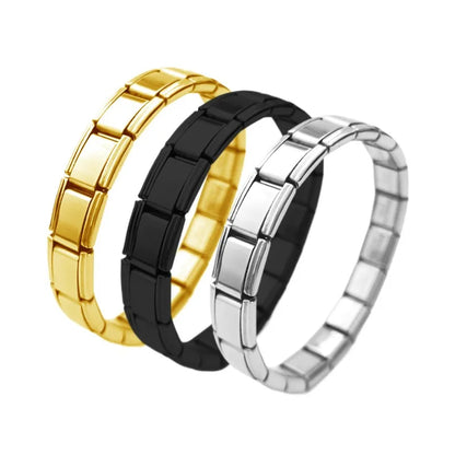 Simple Bangles Italian Links Stainless Steel 9mm Width