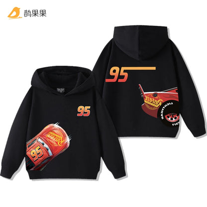 Cars Lightning McQueen Fun Printed Kids Boys Girls Hooded