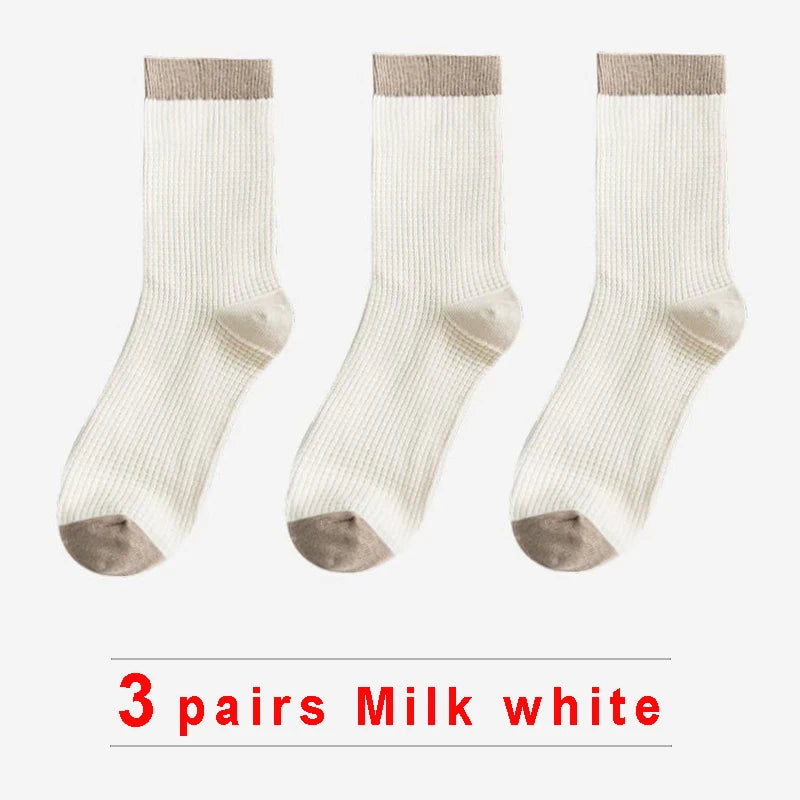 High-quality Harajuku Socks Men's mid-calf socks double-needle