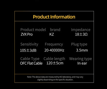 KZ ZVX Pro Earphones Dynamic HIFI Bass Earbuds in Ear Monitor