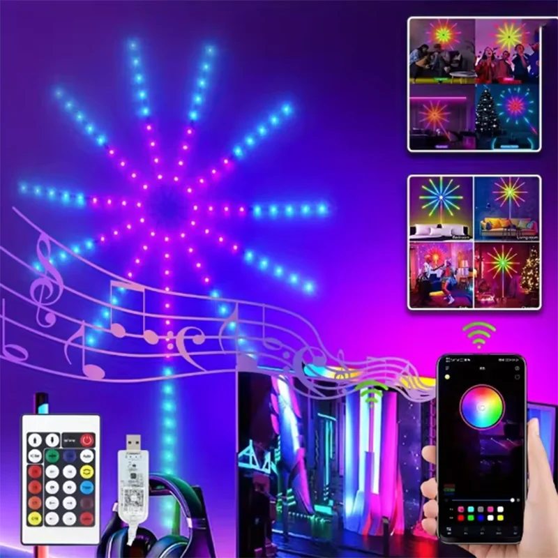Fireworks LED Strip Light RGB Sound Control Symphony Firework
