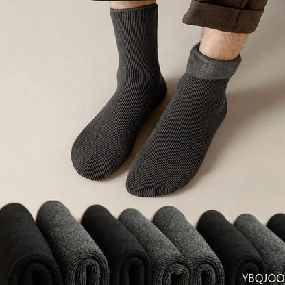 2 Pairs Men Winter Socks Soft Outdoor Anti-Cold Cashmere Socks