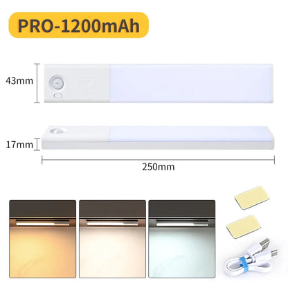 Automatic Human Body Sensor LED Bar Lights Rechargeable Cabinet
