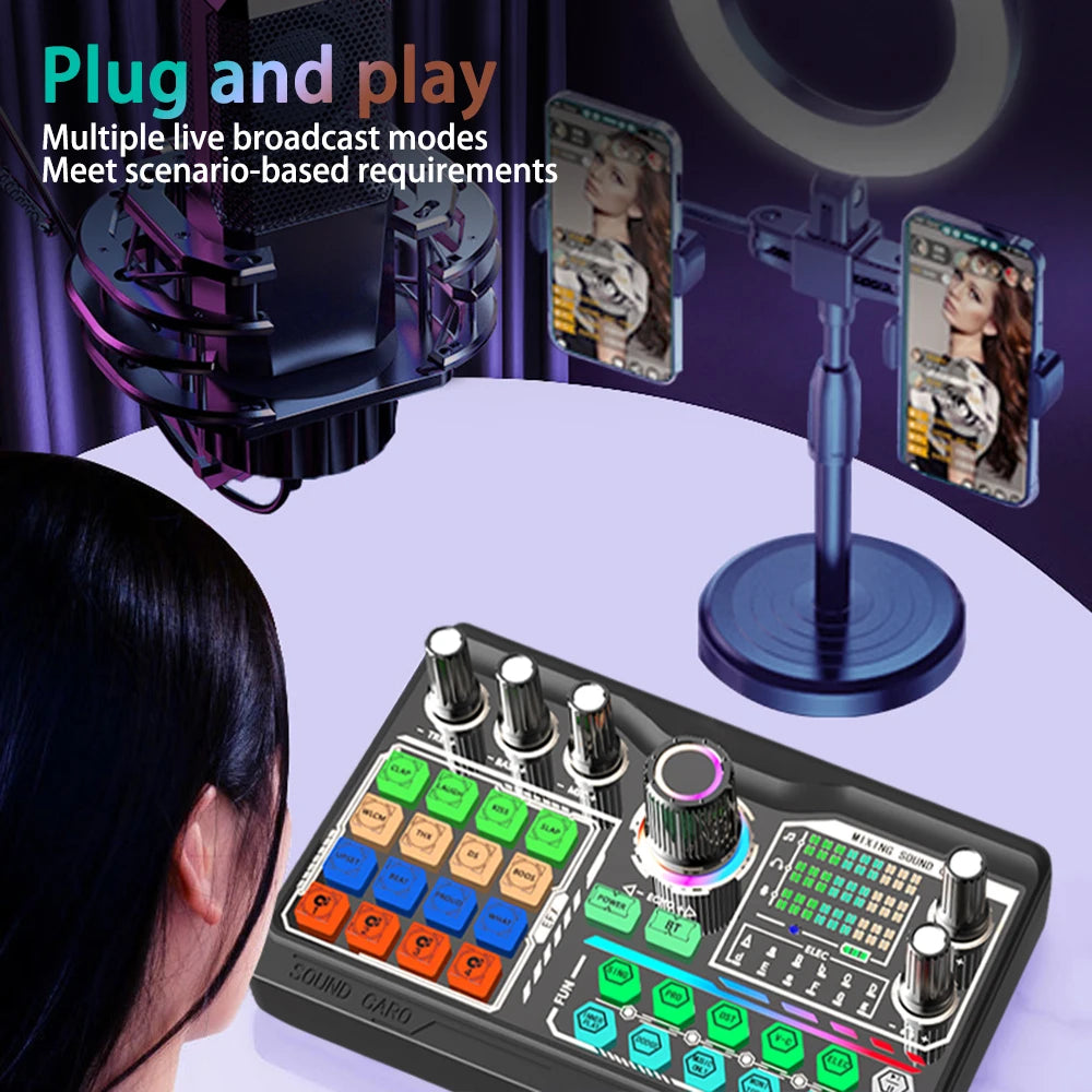 Professional Podcast Microphone SoundCard Kit Hi-Res SoundCard