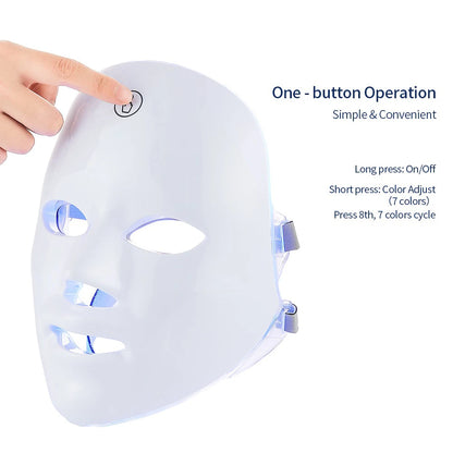 Rechargeable Facial LED Mask 7 Colors LED Photon Beauty Mask Skin