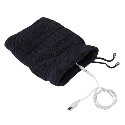 Heat Hat Knitted Beanie Hat Neck Warmer Electric Rechargeable