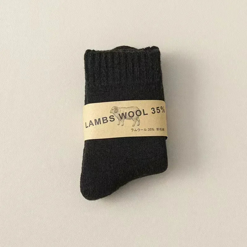 Winter 30% Wool Cashmere Warm Furry Kids Sock Chic Solid Color 🧦