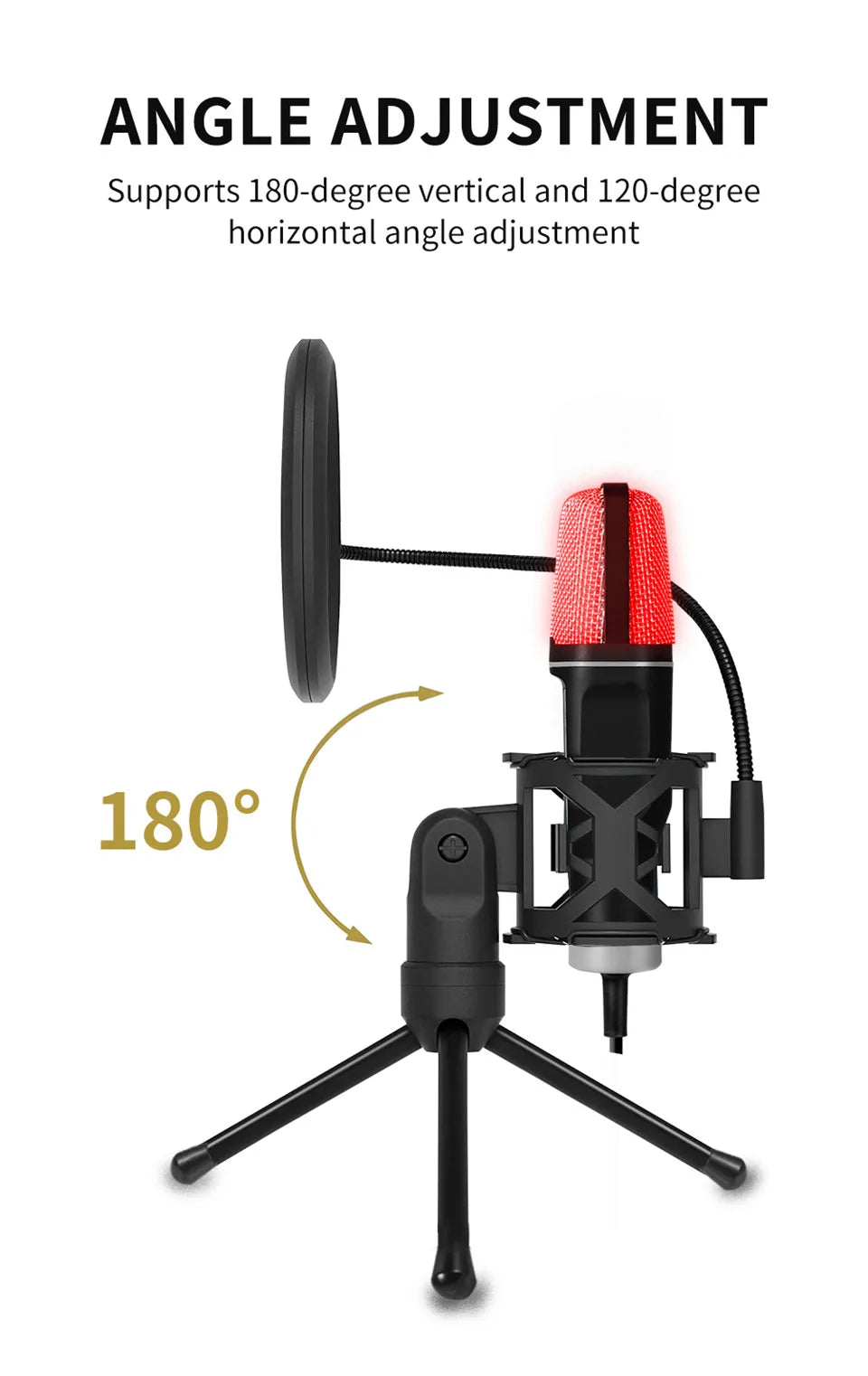 USB Microphone RGB Microfone Condensador Wire Gaming