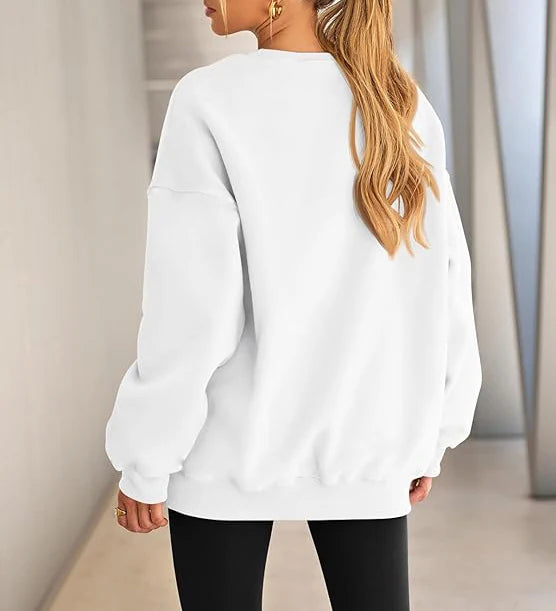 Plus Size Solid Color Sweatshirt, Casual Long Sleeve Crew Neck