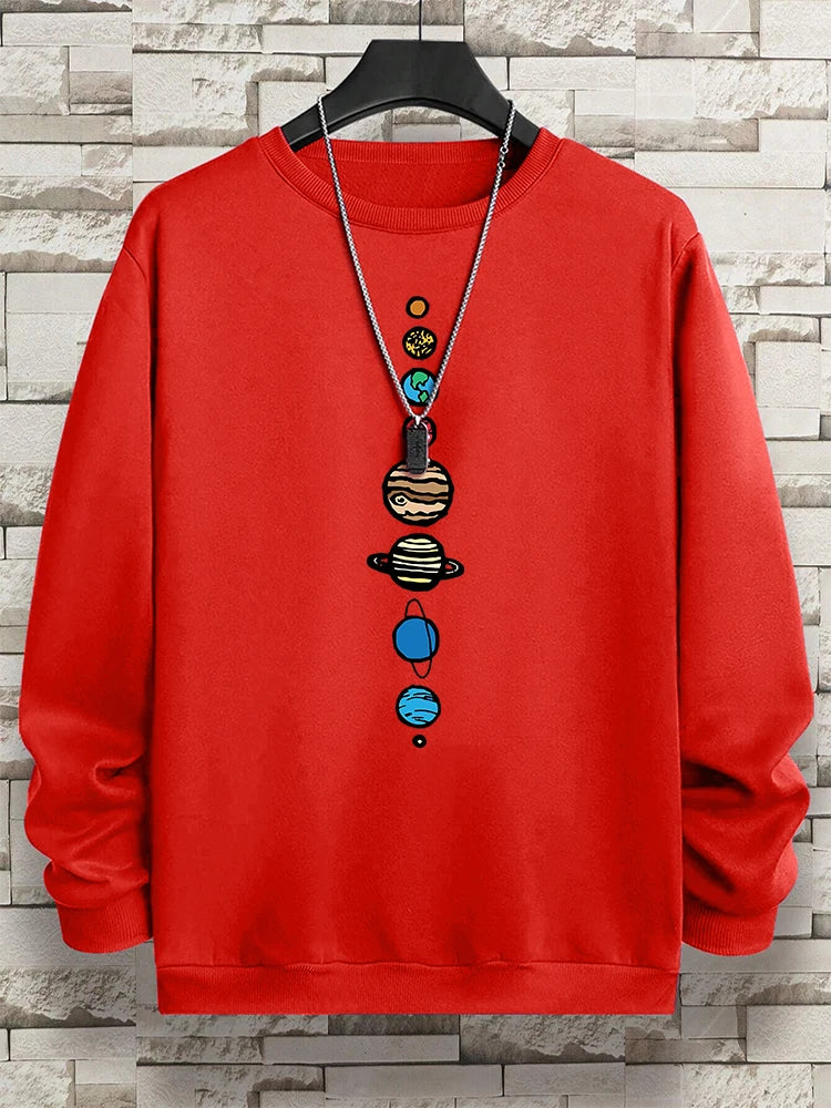 Planets In The Solar System Men Women Hoody Cartoon Crewneck