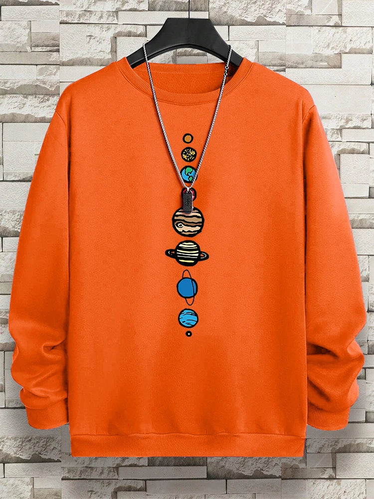 Planets In The Solar System Men Women Hoody Cartoon Crewneck