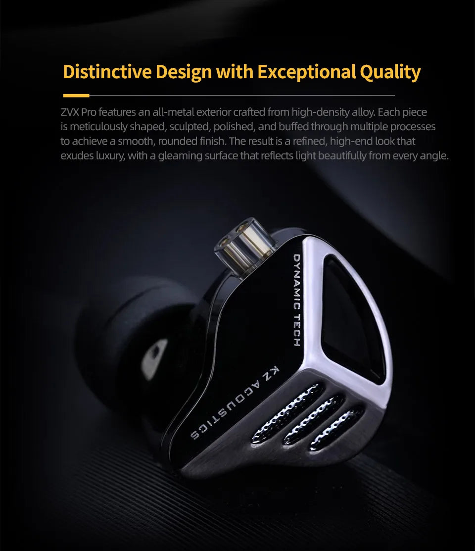 KZ ZVX Pro Earphones Dynamic HIFI Bass Earbuds in Ear Monitor