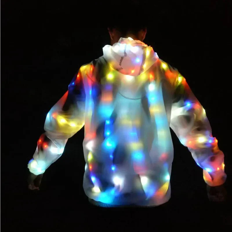 Glow Dancing Costume Halloween Rave Jacket Led Light Waterproof Clothes Cool Night Run Props Adult Kids Dance Performance Child