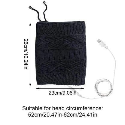 Heat Hat Knitted Beanie Hat Neck Warmer Electric Rechargeable