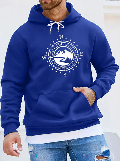 Men's autumn and winter casual fashionable loose hooded