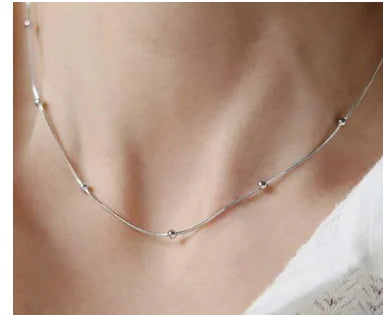 Exquisite Gold Plated Stainless Steel Thin Chain Necklace Freshwater