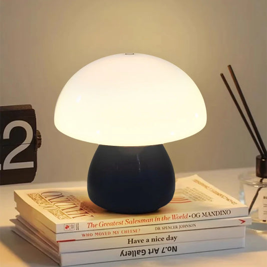 Mushroom Led Table Lamp Charging Touch Desk Coffee Bar