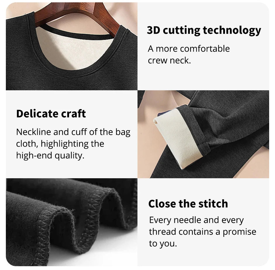 Man Winter Thermal Underwear Set Face Sanding Double Warmth