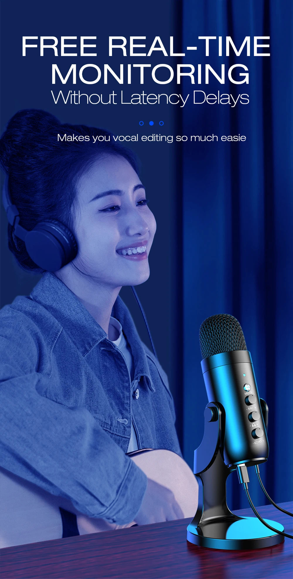 Haomuren USB Microphone for PC Mac Gaming Recording Stream
