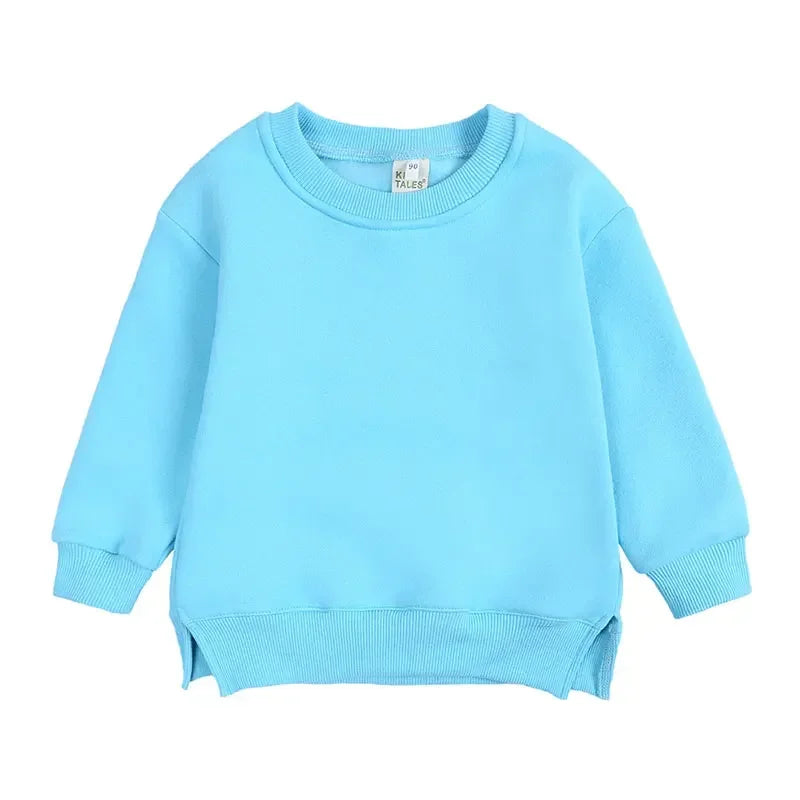 Fashion Solid Color Kids Clothes Boys Sweatshirt Cotton Long