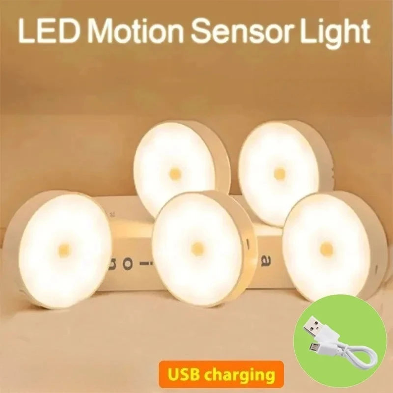Motion Sensor LED Night Light USB Rechargeable Night Lamp