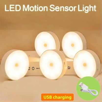 Motion Sensor LED Night Light USB Rechargeable Night Lamp