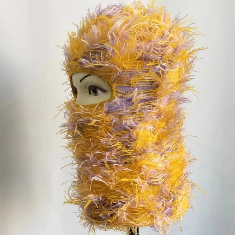 Full Face Cover Ski Mask Hat Balaclava Distressed Knitted Beanie